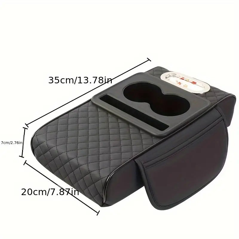 Center Console Armrest Cushion Organizer with cup holders