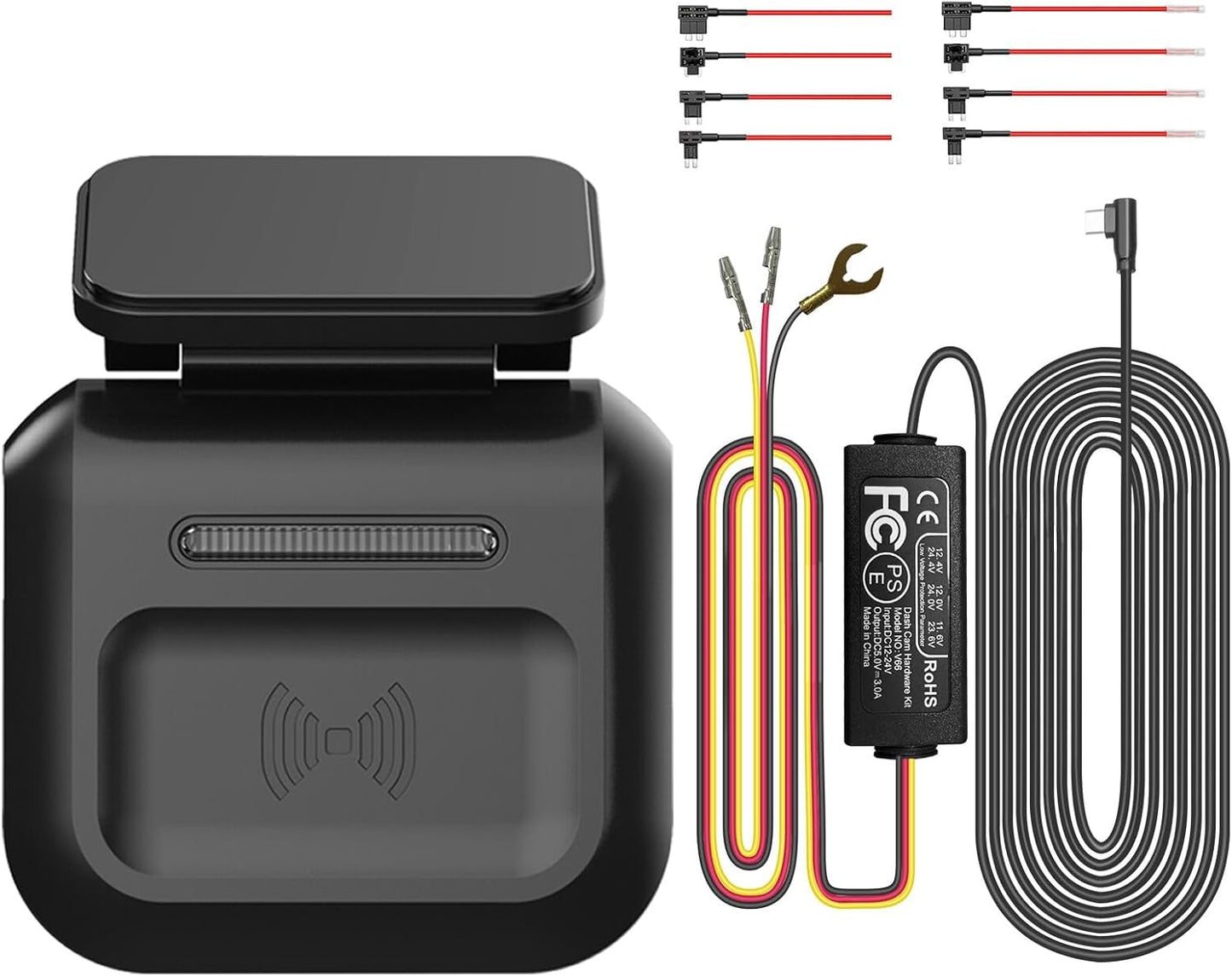 Type-C Hardwire Kit with 24 Hour Parking Monitor Detection, OBD Cable included, 12V-24V to 5V/2.5A, with Low Voltage Protection