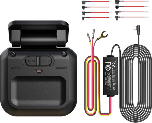 Type-C Hardwire Kit with 24 Hour Parking Monitor Detection, OBD Cable included, 12V-24V to 5V/2.5A, with Low Voltage Protection