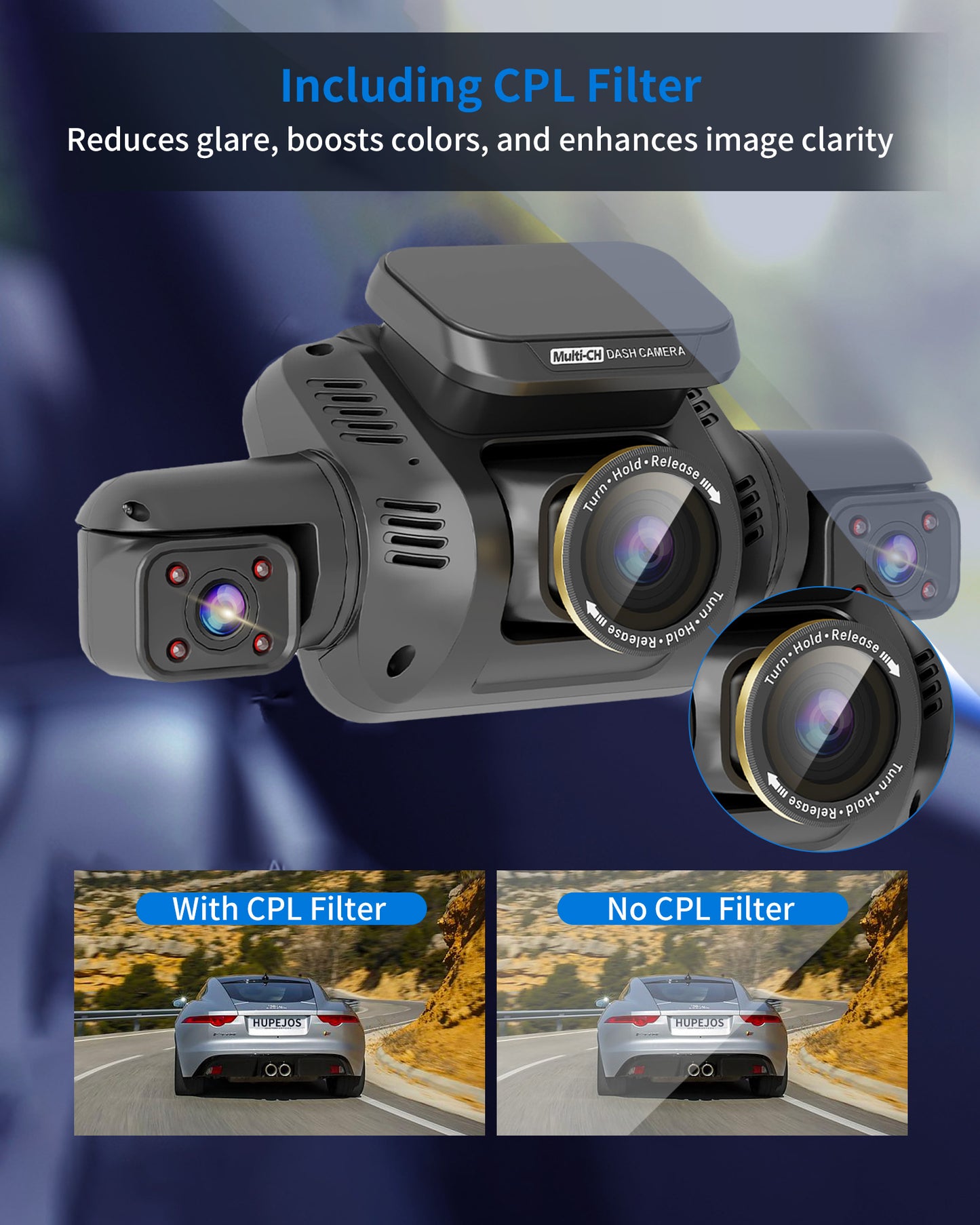 KINETIQ 360° View 5 Channel Dash Cam Front and Rear with AI Driver Monitor System DMS, 4K Dash Camera for Cars, Built-in GPS WiFi Night Vision, Dashcam with 64G Card, 24/7 Parking Monitor Mode