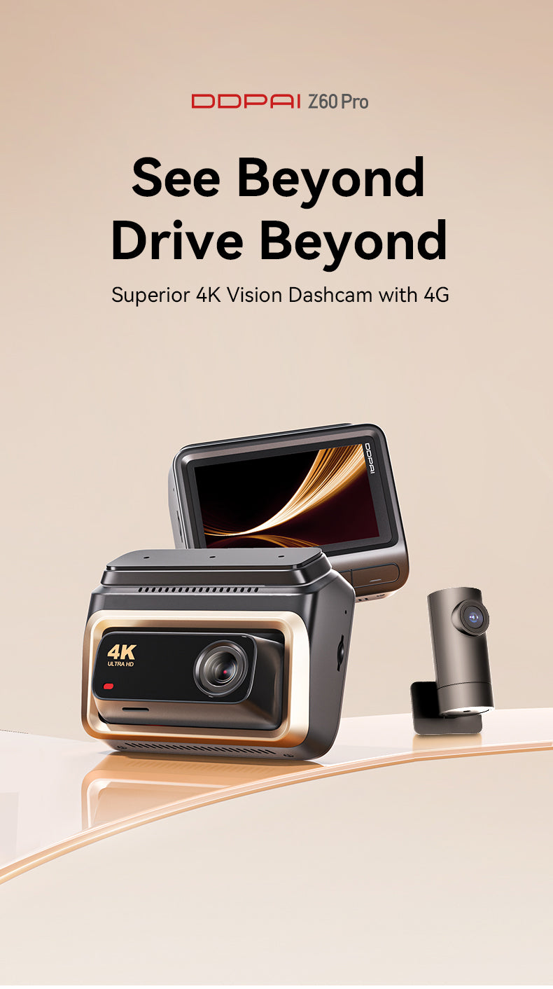 DDPAI Z60 Pro Dual - 4K Front + 1080P Rear Camera Dashcam